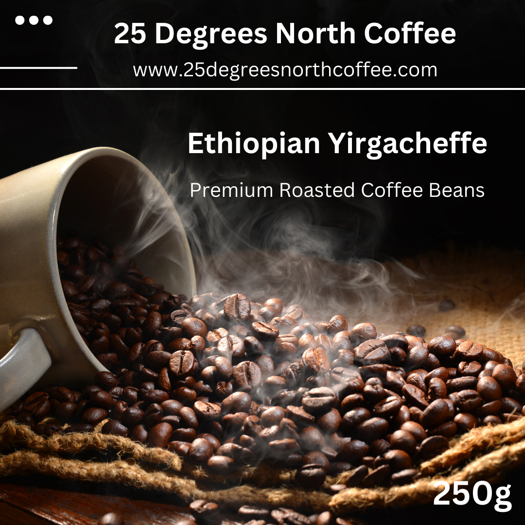 Ethiopian Yirgacheffe Premium Coffee Beans or Ground Coffee 250g